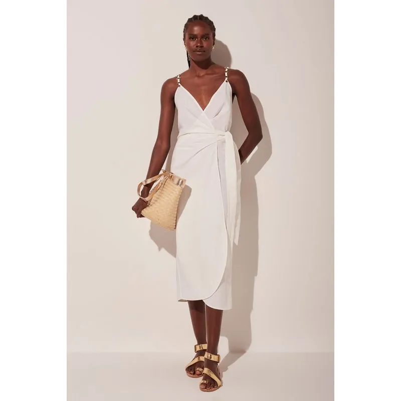 Vestido Midi Alfaiataria Solar OFF WHITE/OFF WHITE PP/XS