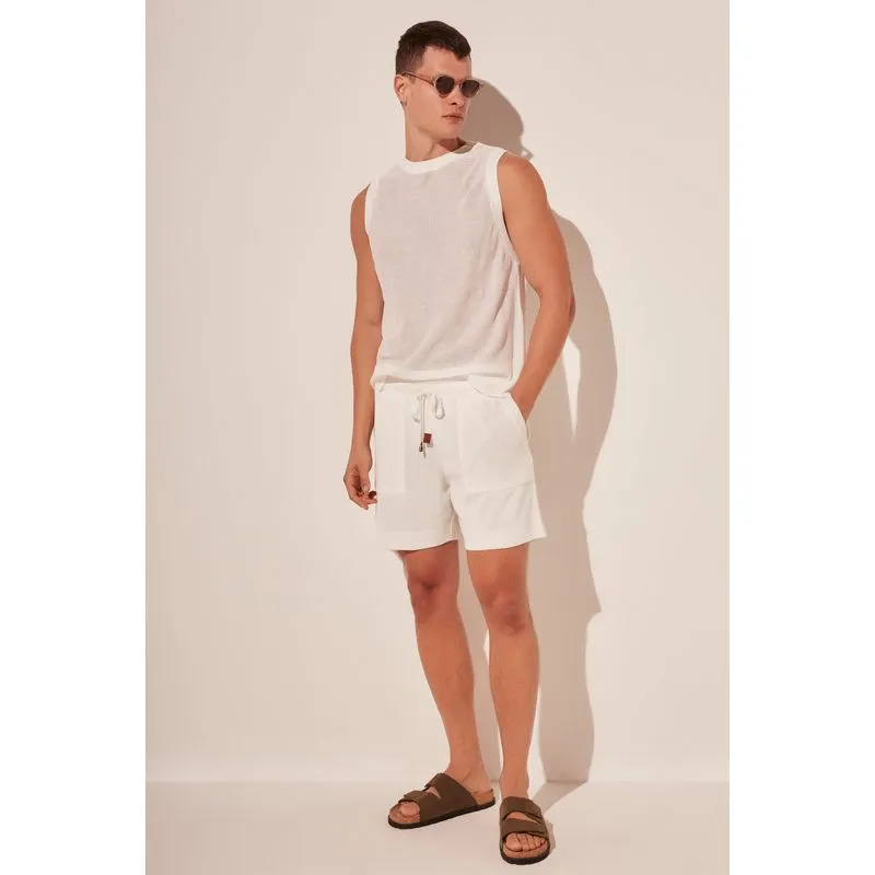 Bermuda Casual Trico Nuvem OFF WHITE/OFF WHITE PP/XS