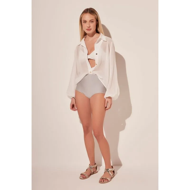 Short Cintura Alta Estrelas PRATA/SILVER P/S