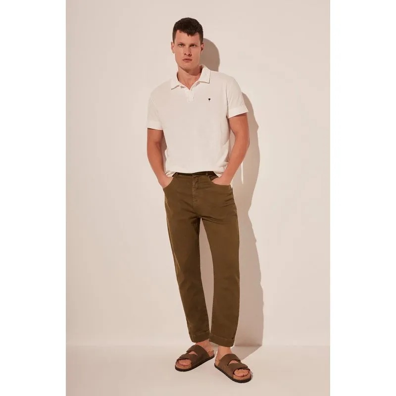 Calça Reta Folhagem Coqueiro VERDE/GREEN 42