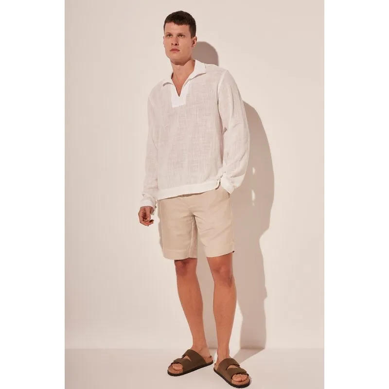 Camisa Bata Balneario Frescor OFF WHITE/OFF WHITE GG/XL