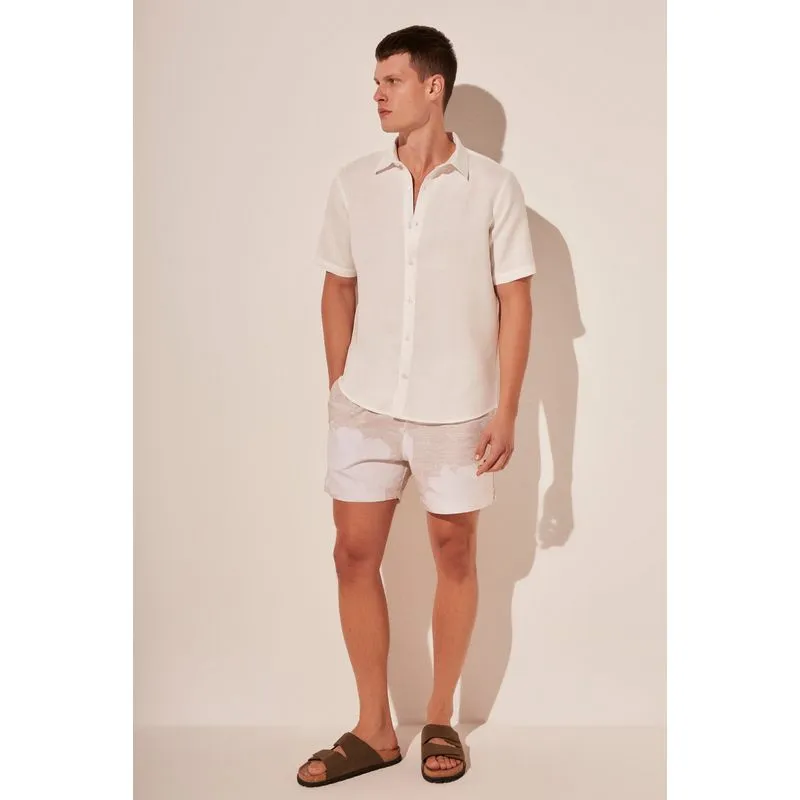 Camisa Manga Curta Balneario BEGE/BEIGE M/M