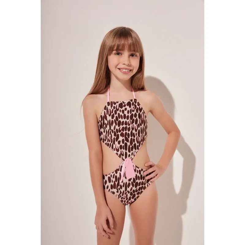 Maiô Infantil Engana Mamãe Onça Pintada MARROM/BROWN 8 A 9