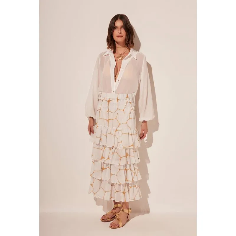 Saia Midi Ladrilhos OFF WHITE/OFF WHITE P/S