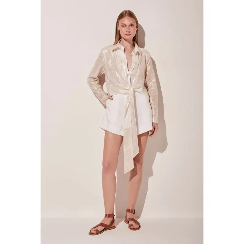 Chemise Curto Metalizado Frescor DOURADO/GOLDEN P/S