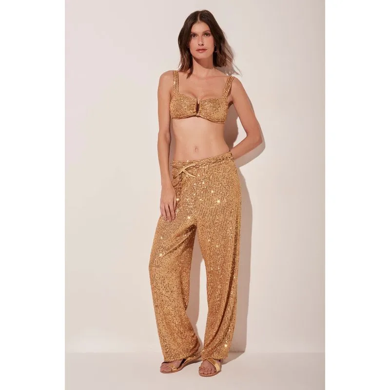 Top Cropped Reluz DOURADO/GOLDEN PP/XS