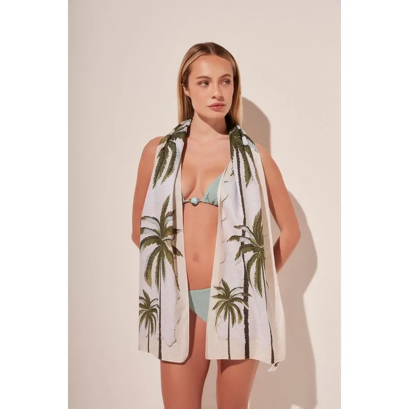 Lenço Faixa Coqueiro Bordado Localizado OFF WHITE/OFF WHITE U/ONE SIZE