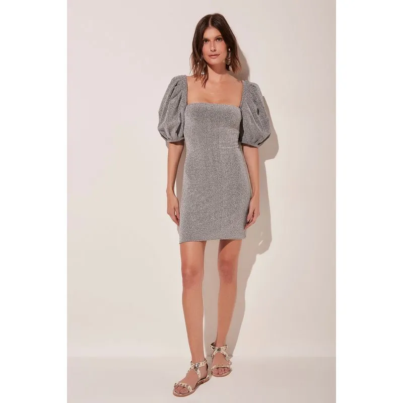 Vestido Curto Noite Estrelada PRATA/SILVER M/M