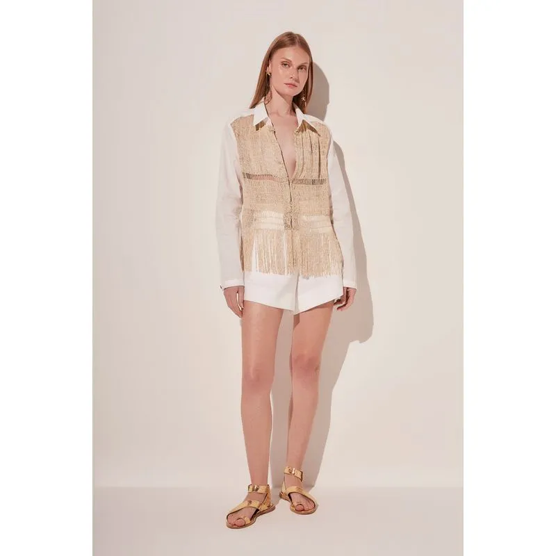 Camisa Manga Longa Macramê Solar OFF WHITE/OFF WHITE G/L