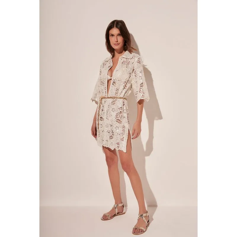 Chemise Curto Renda Reluzentes OFF WHITE/OFF WHITE P/S