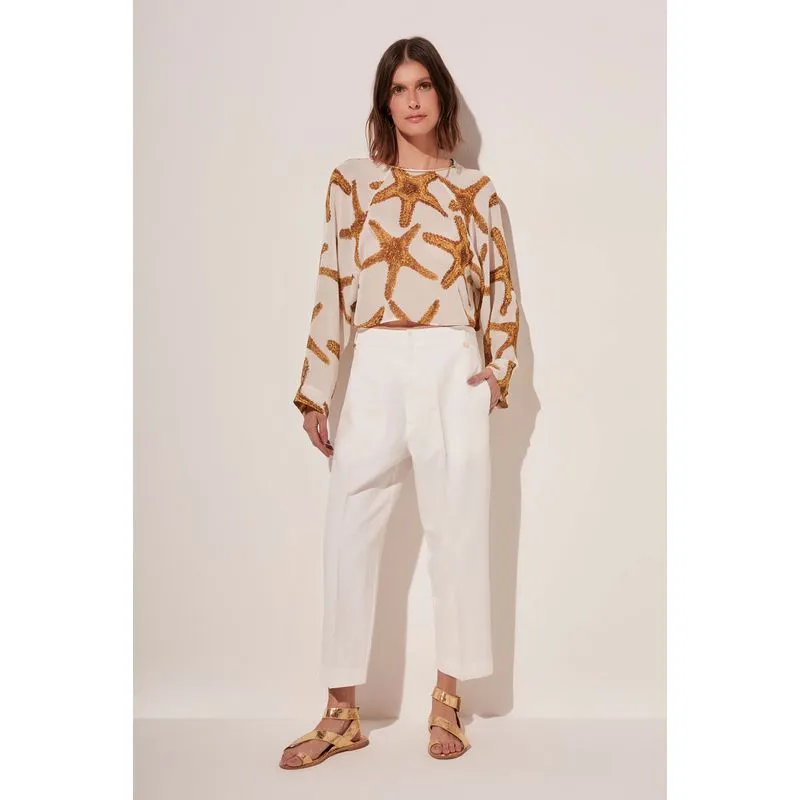 Blusa Manga Longa Estrelas Paetê DOURADO/GOLDEN G/L