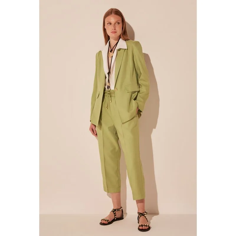 Blazer Regular Alfaiataria Folhas VERDE/GREEN 42