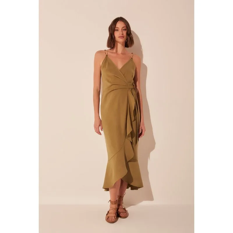 Vestido Midi Alfaiataria Natureza VERDE/GREEN G/L