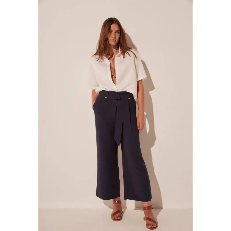 Calça Pantacourt Alfaiataria Mar AZUL MARINHO/NAVY BLU 44