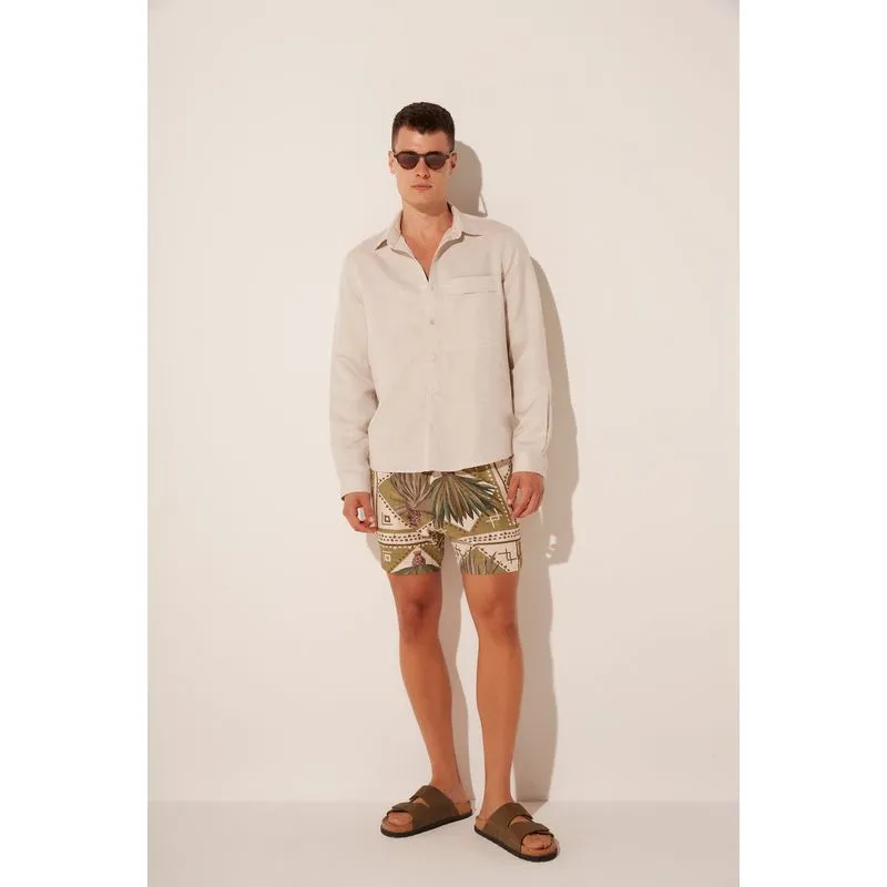 Camisa Manga Longa Areia BEGE/BEIGE PP/XS