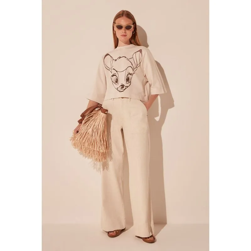 Camiseta Manga Curta Bambi OFF WHITE/OFF WHITE PP/XS