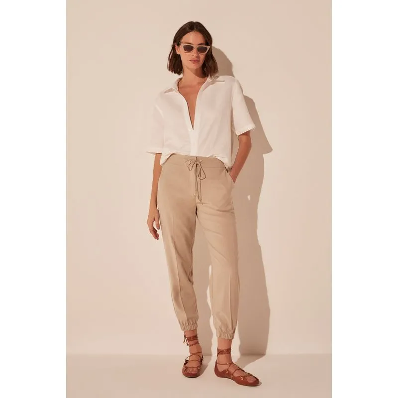 CALCA JOGGER ALFAIATARIA SILVESTRE BEGE/BEIGE 42