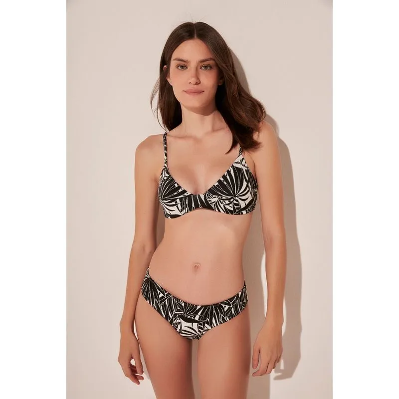 Top Alça Folhagem Jacquard PRETO/BLACK GG/XL