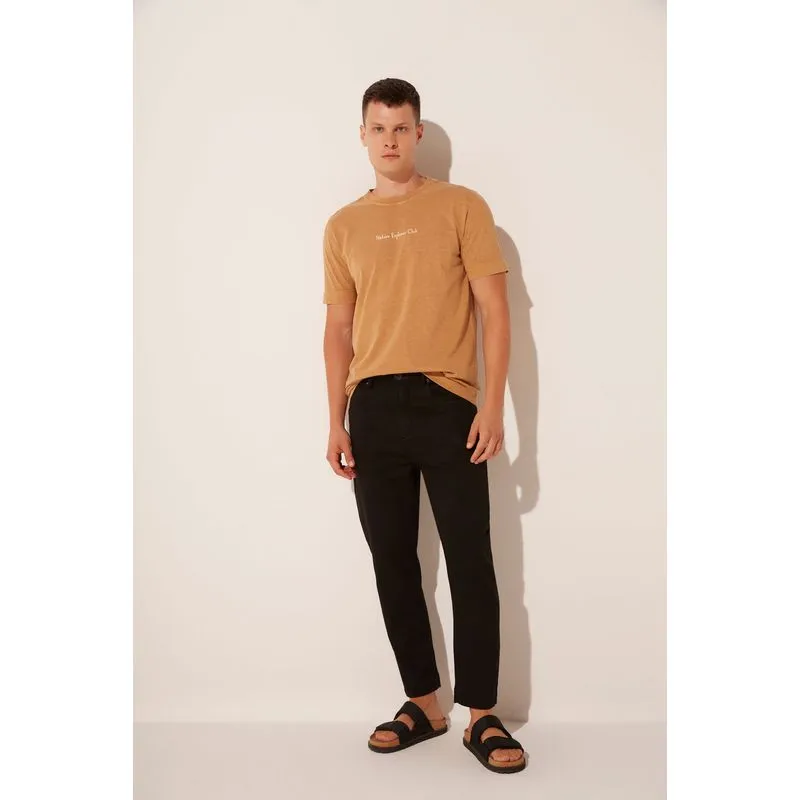 Calça Reta Xilogravura PRETO/BLACK 46