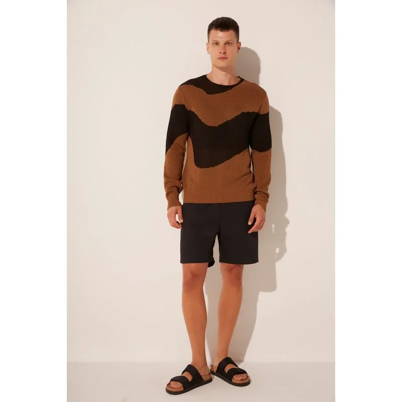 Sueter Regular Tricô Montanhas MARROM/BROWN M/M