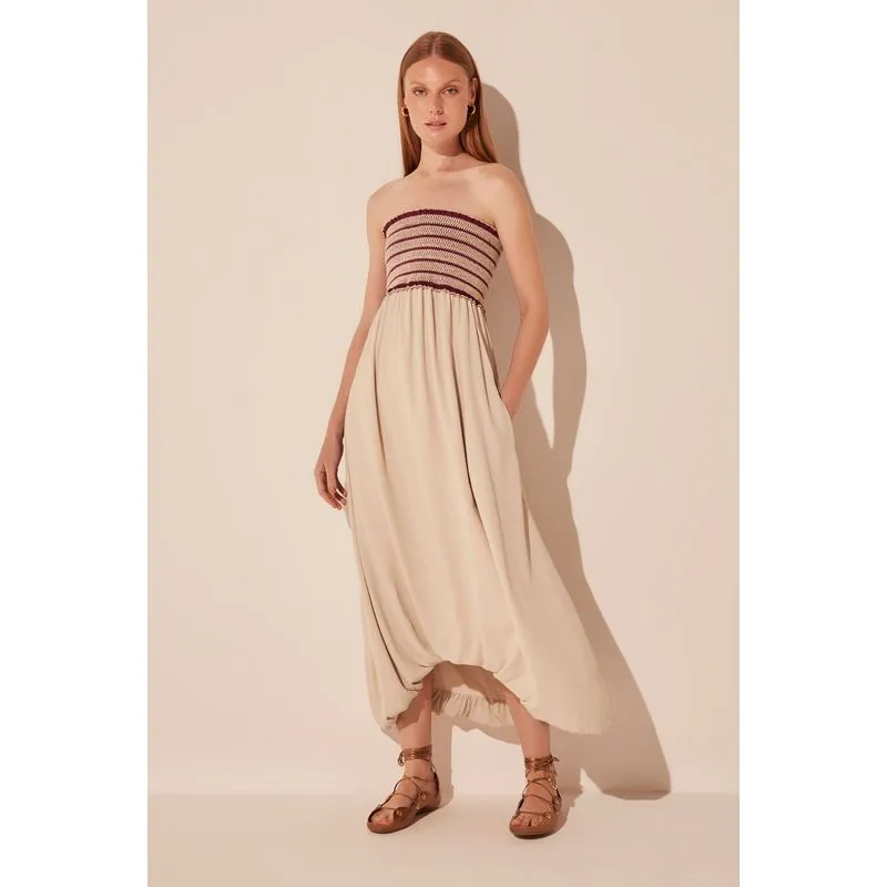 Vestido Longo Crisantemo BEGE/BEIGE M/M