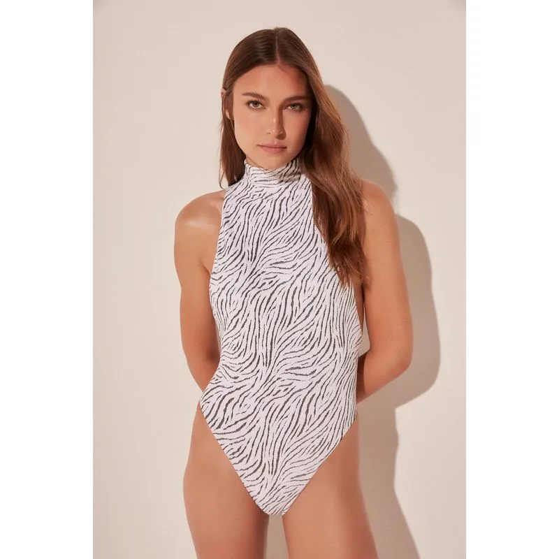 Body Nadador Zebra P&B BRANCO/WHITE M/M