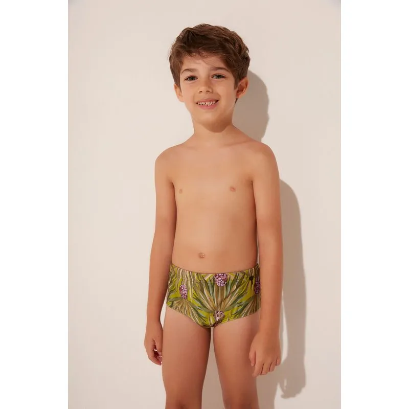 Sunga Infantil Larga Vasos VERDE/GREEN 2 A 3