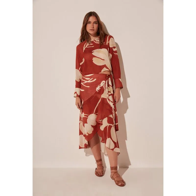 Saia Floral Bicolor LARANJA/ORANGE GG/XL
