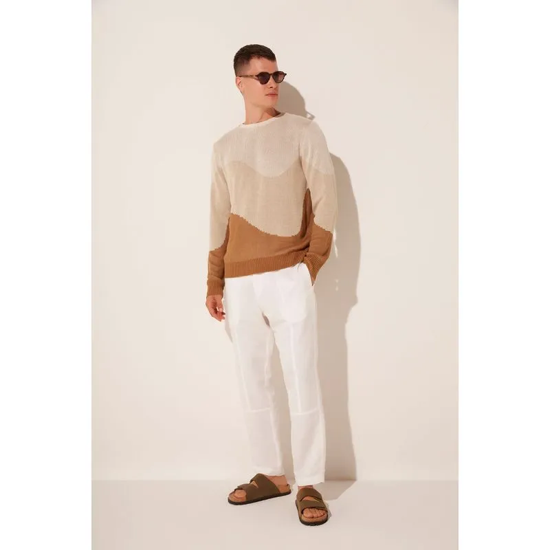 Suéter Regular Camuflado Tricô BEGE/BEIGE M/M