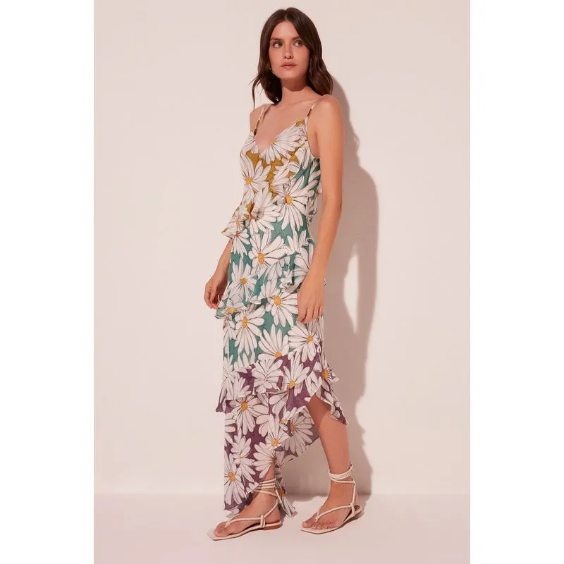 Vestido Longo Margaridas AMARELO/YELLOW GG/XL