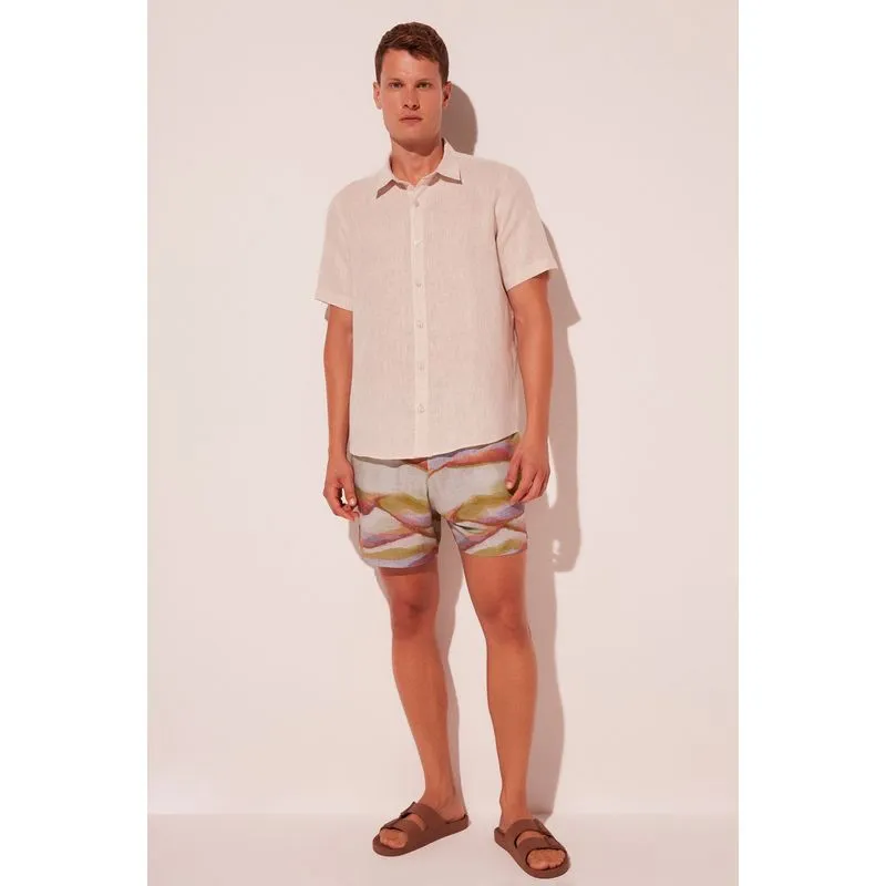 Camisa Manga Curta Flora Solar BEGE/BEIGE GG/XL