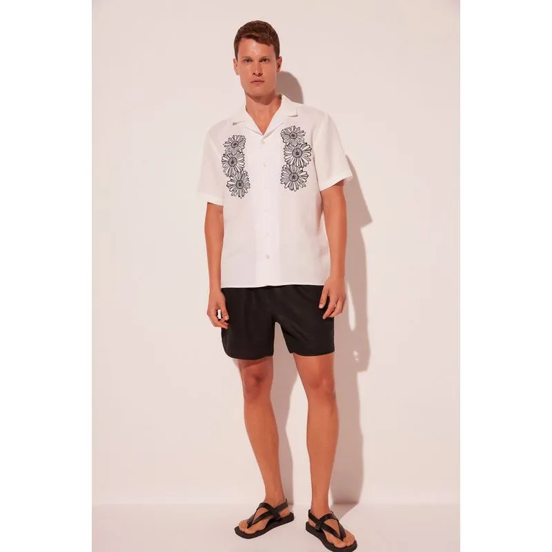 Camisa Manga Curta Margaridas Outline OFF WHITE/OFF WHITE GG/XL