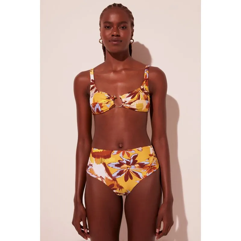 Biquíni Calcinha Lateral Floral Neon AMARELO/YELLOW P/S