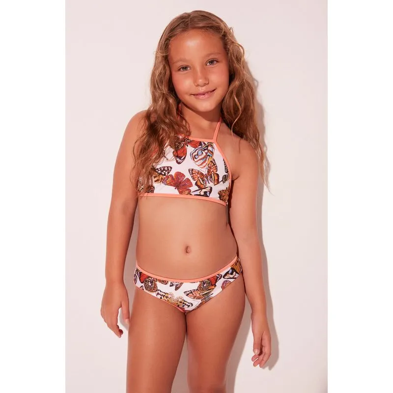 Biquíni Infantil Alcinha Borboletas OFF WHITE/OFF WHITE 1 A 2