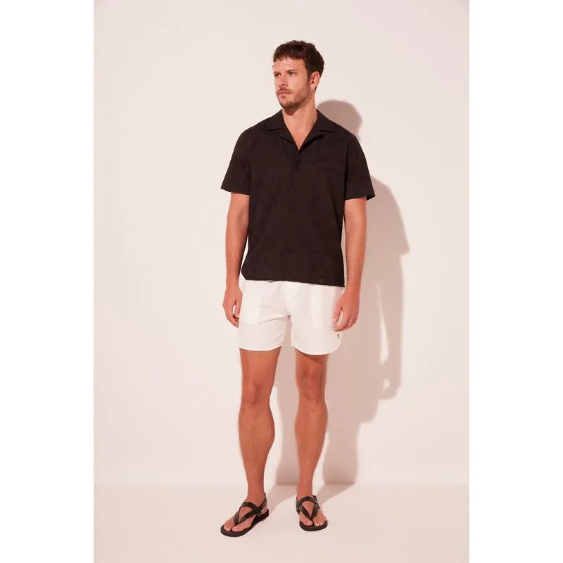 Camisa Manga Curta Folhagem Noite PRETO/BLACK PP/XS