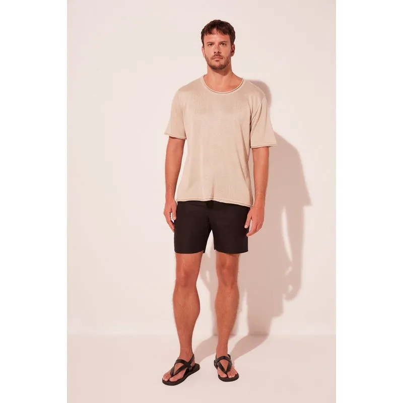 Bermuda Casual Folhagem Noite PRETO/BLACK 38