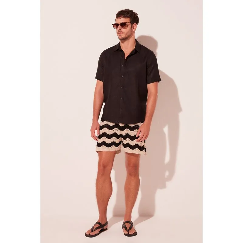 Camisa Manga Curta Folhagem Noite PRETO/BLACK G/L