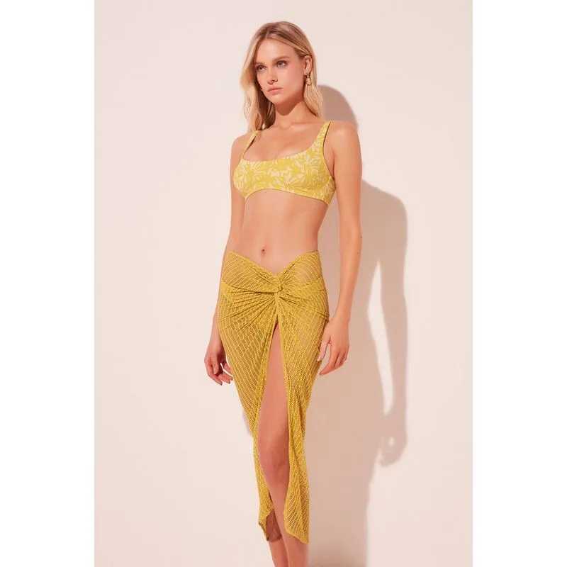 Saia Midi Girassol Croche AMARELO/YELLOW GG/XL
