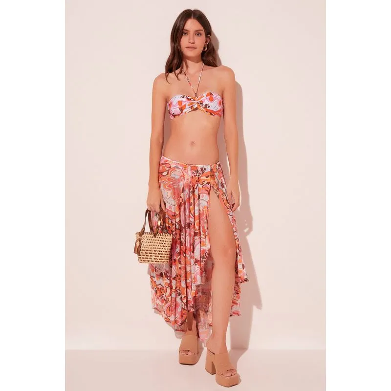 Saia Midi Borboletas Abstratas LARANJA/ORANGE M/M