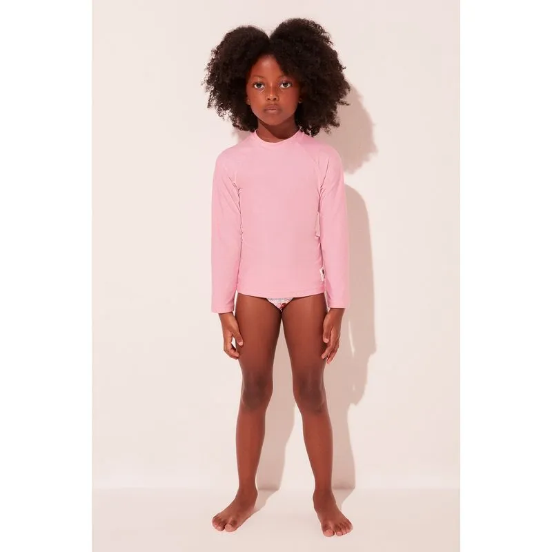 Camiseta Infantil Manga Longa Begônia ROSA/PINK 10 A 11