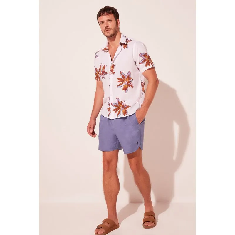 Camisa Manga Curta Floral Neon OFF WHITE/OFF WHITE G/L