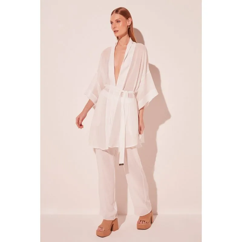 Capa Kimono Curto Maresia Off White OFF WHITE/OFF WHITE M/M