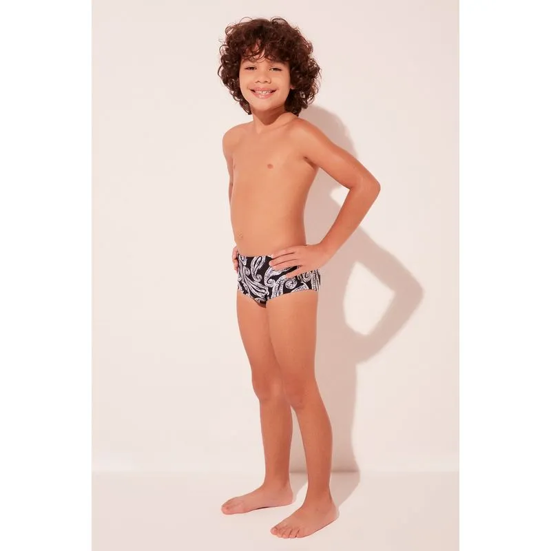 Sunga Infantil Larga Cashmere PRETO/BLACK 2 A 3