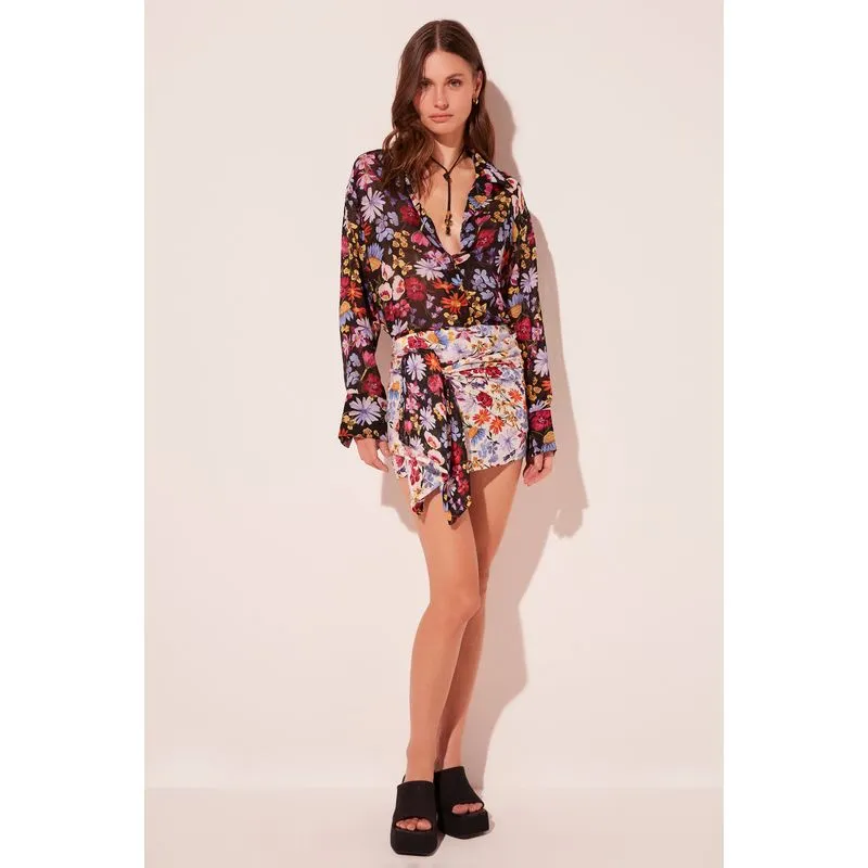 Camisa Manga Longa Jardim Floral PRETO/BLACK M/M