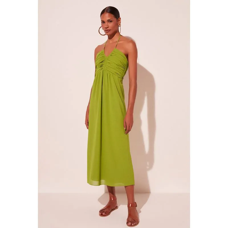 Vestido Midi Relva Folhagem VERDE/GREEN 44