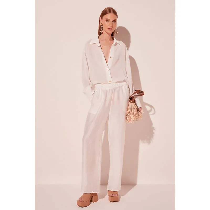 Calca Pantalona Lirio Leveza OFF WHITE/OFF WHITE M/M