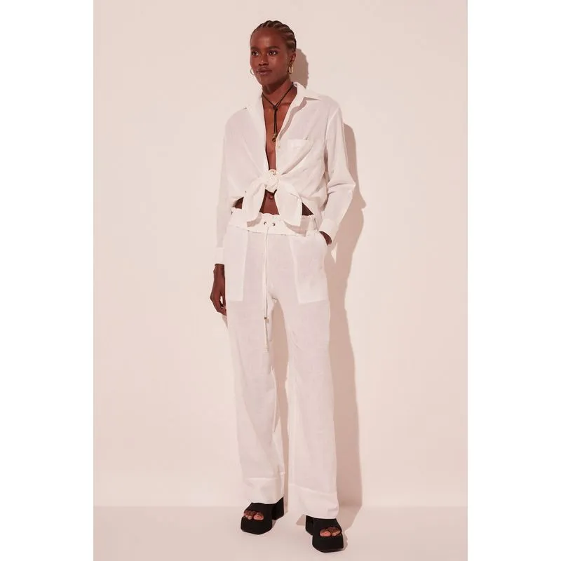 Calça Reta Pacífico Off White OFF WHITE/OFF WHITE P/S