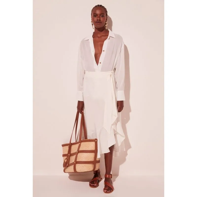 Saia Midi Vibrante Off White OFF WHITE/OFF WHITE P/S