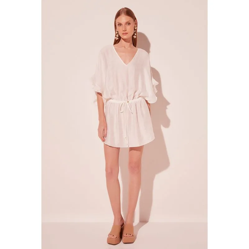 Vestido Curto Lírio Leveza OFF WHITE/OFF WHITE G/L