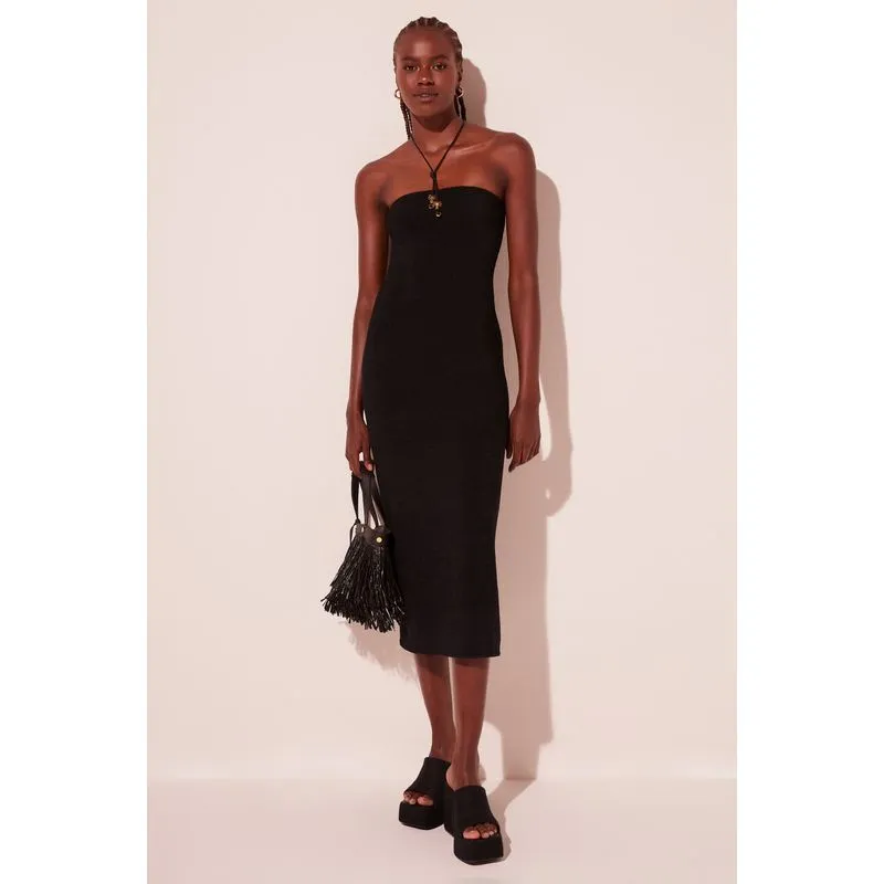 Vestido Midi Aurora Preto PRETO/BLACK PP/XS
